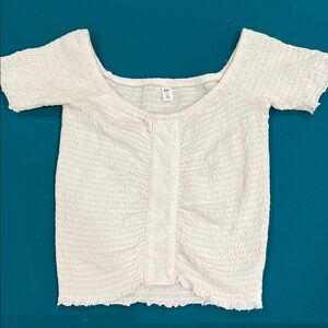 Nordstrom Cream Textured Crop Top